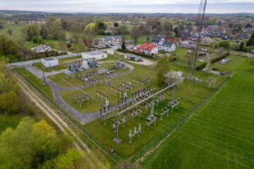 transformer station for electricity supplies a small town