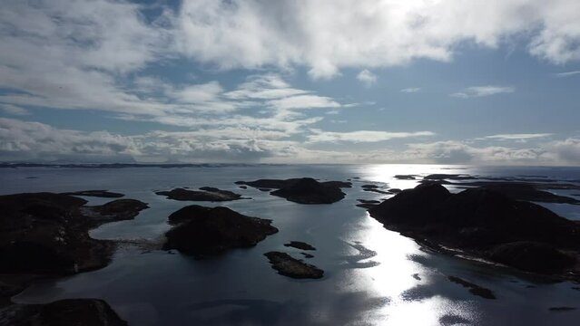 flying over parts of the famous archipelago in nordland in early spring