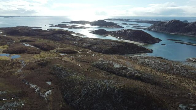 flying over parts of the famous archipelago in nordland in early spring