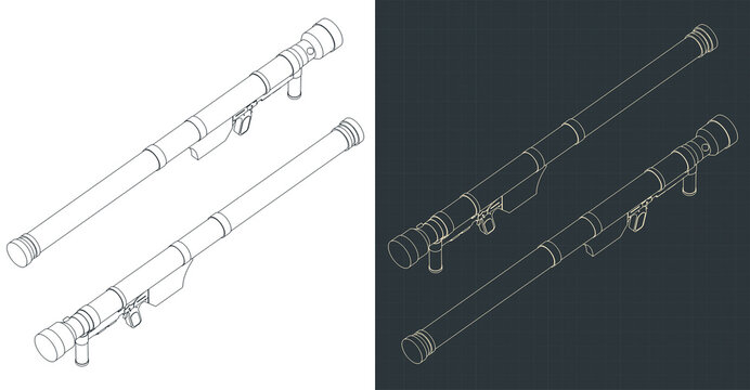 Man-portable air-defense system isometric blueprints