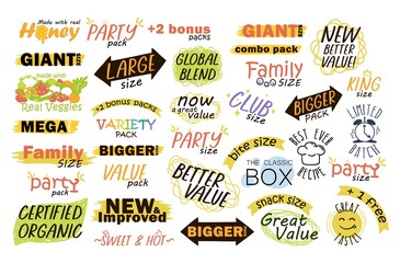 Food package label set, advertising design