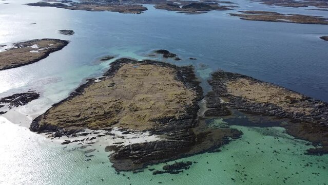 flying over parts of the famous archipelago in nordland in early spring