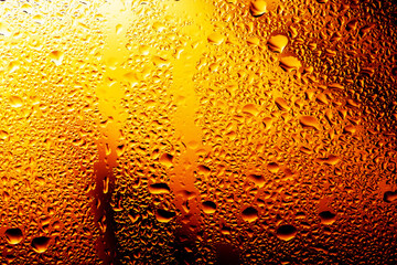 Condensation on the clear glass window. Water drops. Rain. Abstract background texture