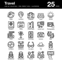 Travel set of icons