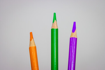 Colored pencils in secondary colors