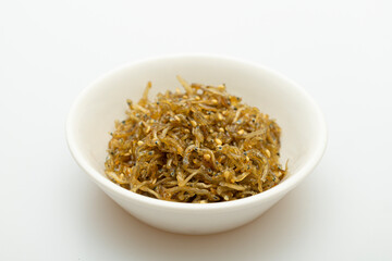 Savory stir-fried anchovies in a bowl