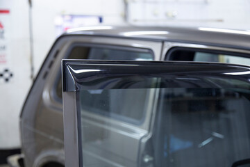 Deflectors for side Windows of the car.Car accessory. Additional equipment.