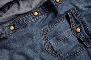 Fototapeta premium closeup of blue jean shirt