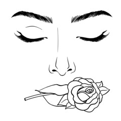 Vector illustration of women's head.