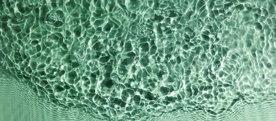 green water wave splash surface. abstract background. banner