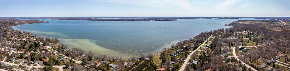  Barrie orillia   shoreline  panorama lake couchinching and Wilsons point menoke beach also couchiching beach park  facing Rama 