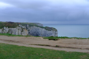 The cliff of Etretat in Normandy, France.