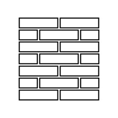 Brick wall line pattern. Several layers of building bricks in construction wall. Vector Illustration