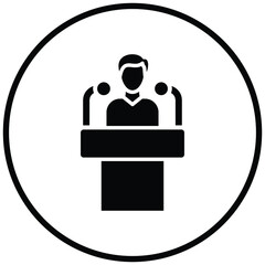 Press Conference Icon Style