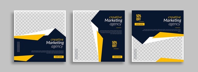 Creative business social media post template vector