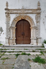 Fototapeta na wymiar Sao Sebastiao or Saint Sebastian Church-south facade-Renaissance portal. Lagos-Portugal-231