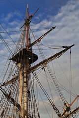 Fore-mast of 1779 AD original French frigate's replica moored at Portimao-Portugal-237