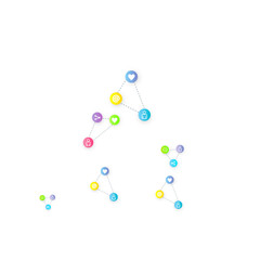 Social media marketing icons internet tags target