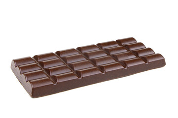 Porous Chocolate bar isolated on a white background. Dark chocolate isolated