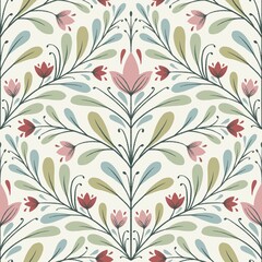 Symmetric diamond seamless pattern design. Floral ornamental composition perfect for invitations, wallpaper, fabrics 