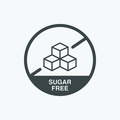 Fototapeta premium No Sugar icon vector. Vector sugar cubes in circle icon. Isolated sugar free icon vector design. Designed for web and app design interfaces.