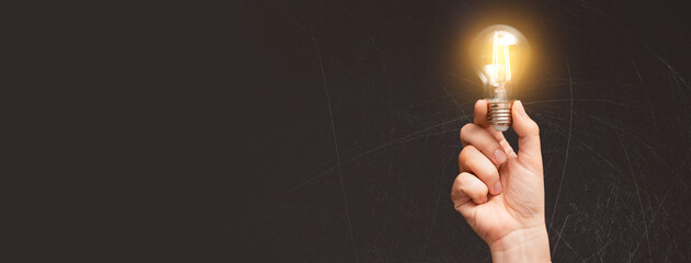 Business, creative idea concept with light bulb