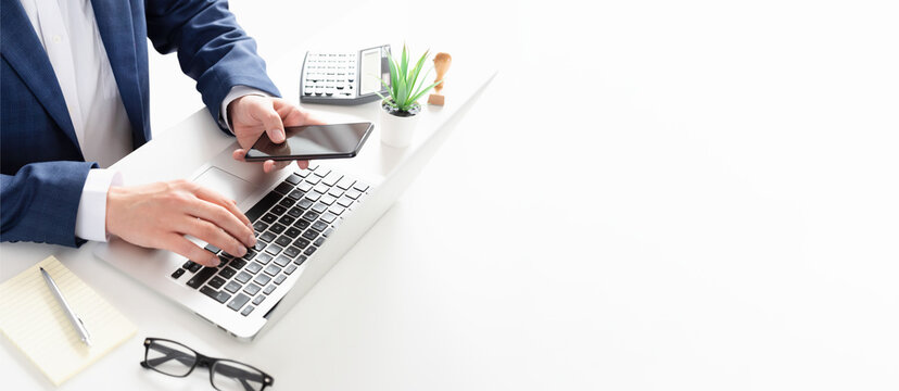 Businessman working in the office. Finance manager