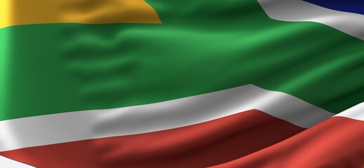 south africa national flag in 3d