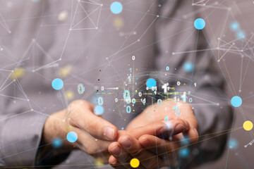 Futuristic in Industry 4.0 and business virtual diagram