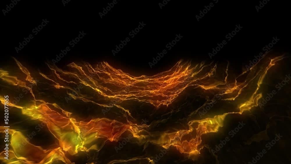 Wall mural abstract scientific fantasy background energy wave form shiny particles light projections rays loop
