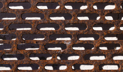 old metal Rusty grid background full frame