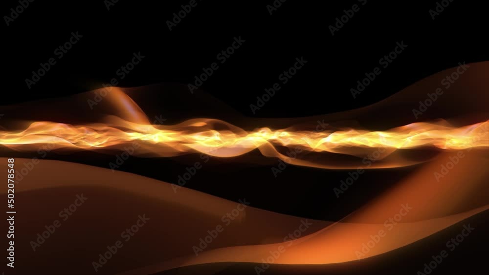 Wall mural abstract scientific fantasy background energy wave form shiny particles light projections rays loop