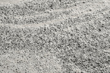 Detergent Bubbles Float In The Waste Water  