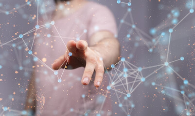 cloud network Computer connects to internet server service for cloud data transfer