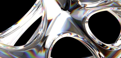 3d fluid shapes with holographic effect
