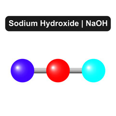 Molecular Model Of Sodium Hydroxide (NaOH) Molecule. Vector Illustration.