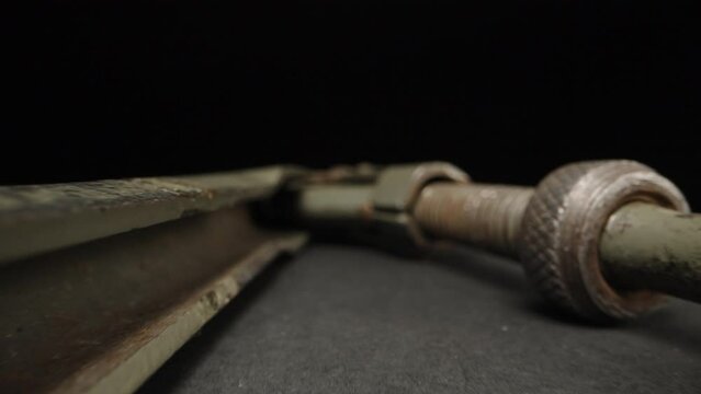 Adjustable wrench. Dolly slider extreme close-up. Laowa Probe
