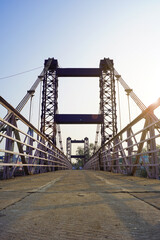 Fototapeta na wymiar Anand Mohan Mathur Jhula Pul is a public pedestrian suspension bridge in Indore, Madhya Pradesh, India.