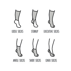 Types of socks line icon. Casual socks graphic design. Vector illustration