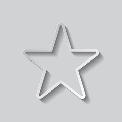 Star simple icon vector. Flat design. Paper style with shadow. Gray background.ai