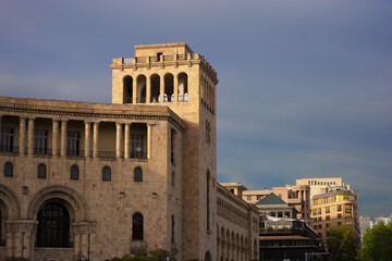Fototapeta premium Former building of Ministry of Foreign Affairs building on the Republic Square in Yerevan