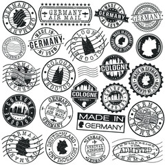 Cologne Germany Stamp. Vector Art Postal. Passport Travel Design. Travel and Business Set. - obrazy, fototapety, plakaty