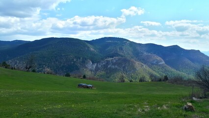Fototapeta na wymiar Mountain Ozren landscape, Bukovik and waterfall Skakavac panorama, Bosnia and Herzegovina
