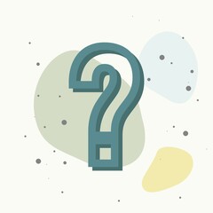 Question mark icon. Flat icon question mark on multicolored background. Layers grouped for easy editing illustration. For your design.