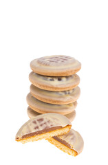 cookies with orange marmalade isolated