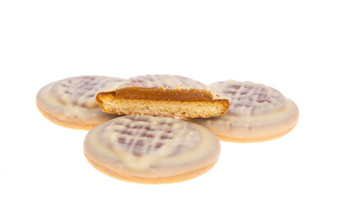 cookies with orange marmalade isolated