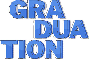 Graduation lettering. Festive inscription. Word made up of capital letters.