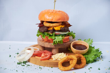 burger and fries