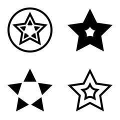 Stars Flat Icon Set Isolated On White Background
