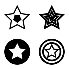 Stars Flat Icon Set Isolated On White Background